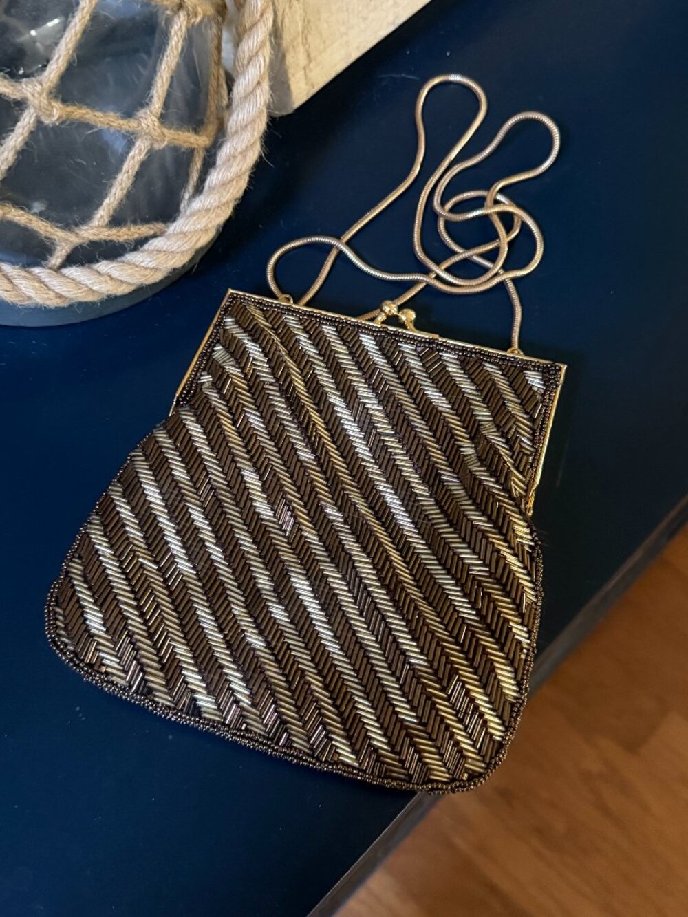 Gold Beaded Clutch
